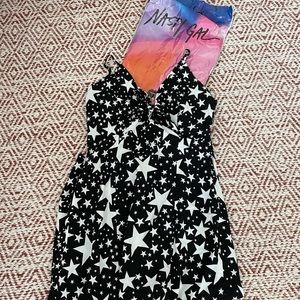 Nasty Gal, black midi dress, size 4